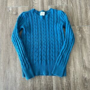 St. John's Bay Teal Cable Knit Crewneck Sweater